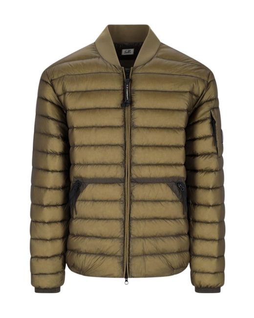 C P Company Green Zip-Up Padded Jacket for men
