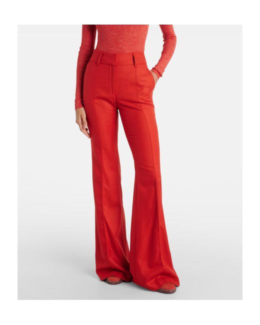 Gabriela Hearst Red Casual Trousers With Belt Loops