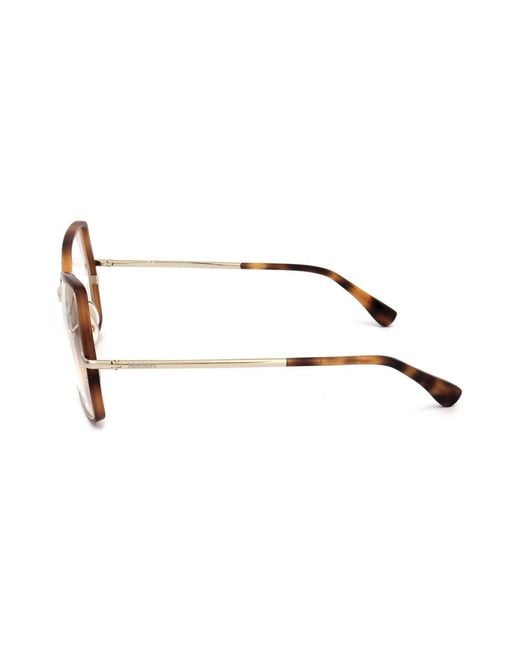 Max Mara Metallic Geometric Frame Glasses
