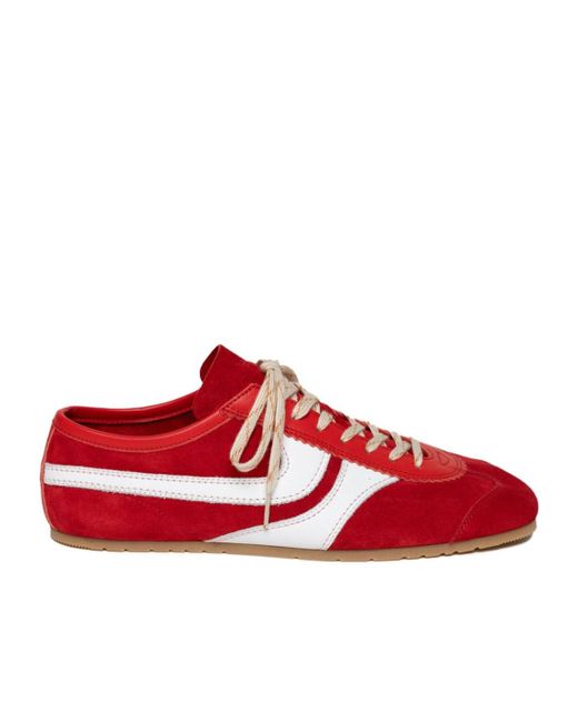 Dries Van Noten Red Lace-Up Low-Top Casual Shoes for men