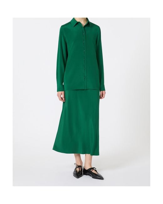Max Mara Green Avion Button-Up Long-Sleeved Shirt