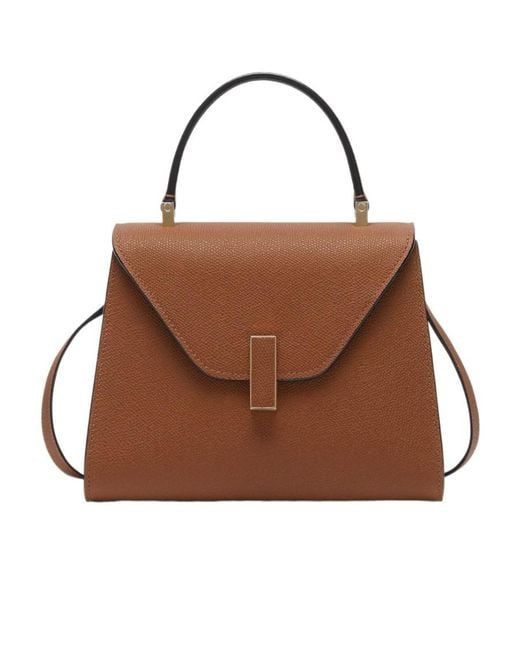 Valextra Brown Mini Iside Leather Tote Bag