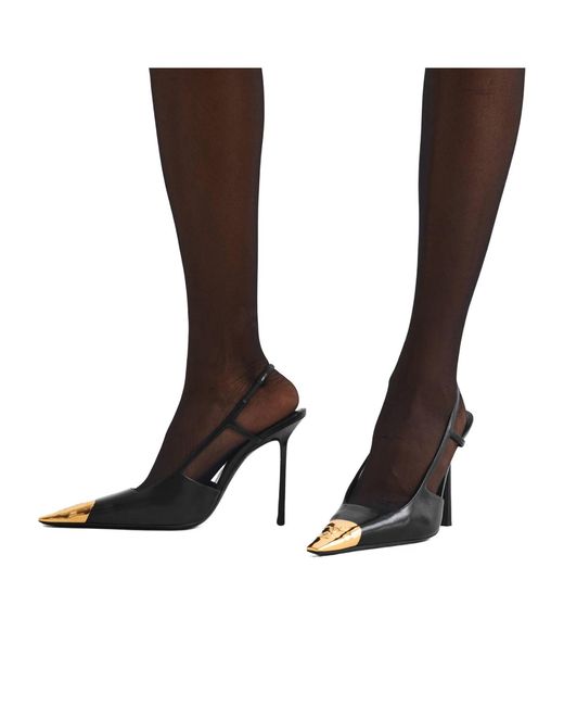 Saint Laurent White Open-Heel Slingbacks