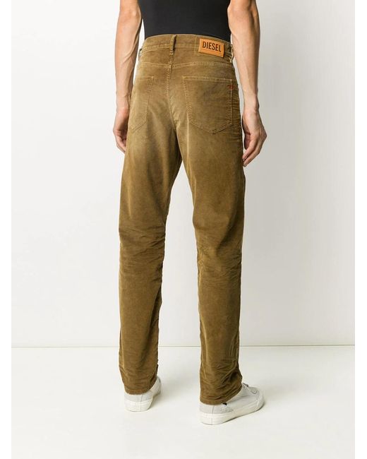 DIESEL Green High-Rise Corduroy Pants for men