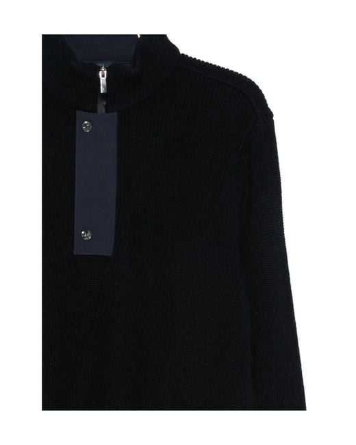 Paul & Shark Black Half-Zip Sweater for men