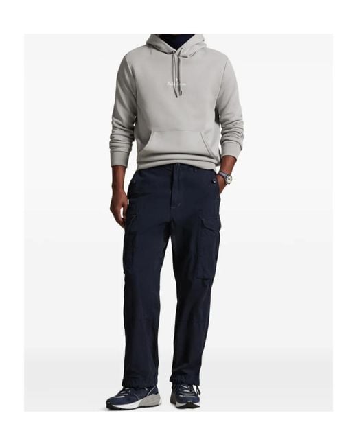Polo Ralph Lauren Gray Drawstring Hoodie for men
