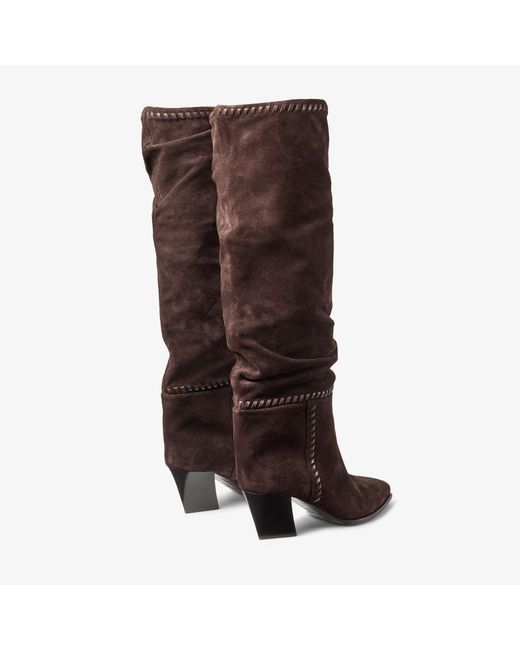 Jimmy Choo Brown Chunky-Heeled Boots