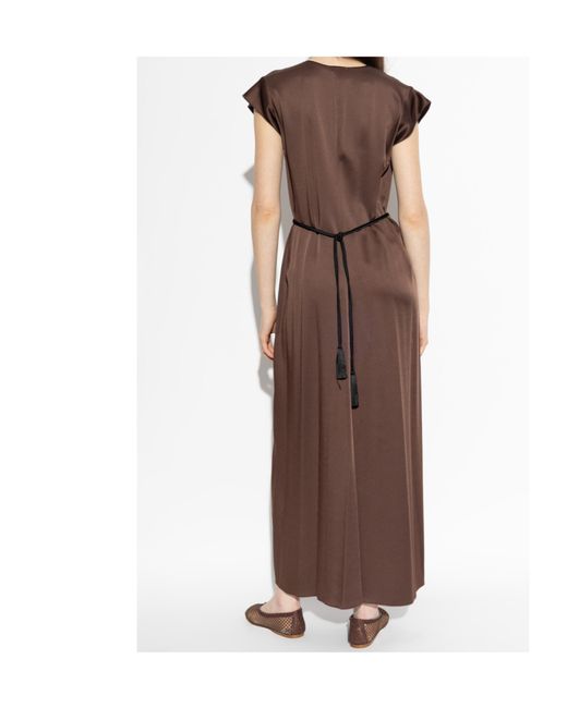 Forte_forte Brown Knot V-Neck Maxi Dress