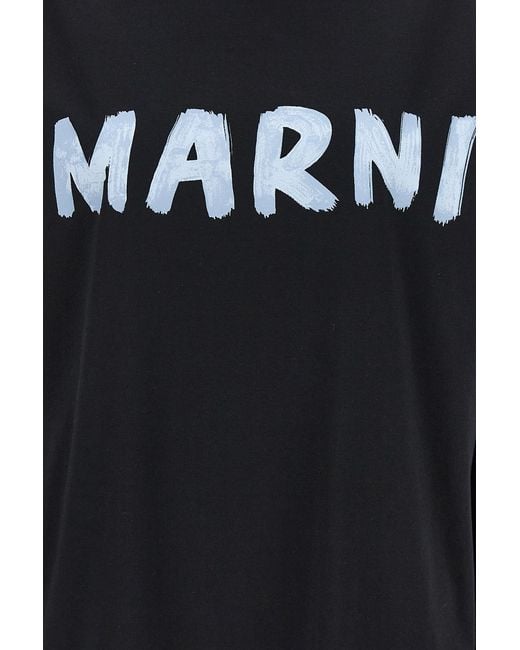 Marni Black Logo Printed Crewneck T-Shirt