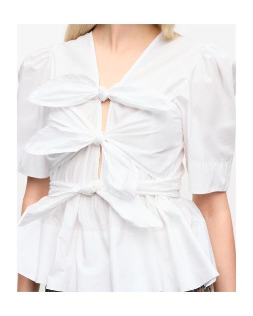 Ganni White Blouses