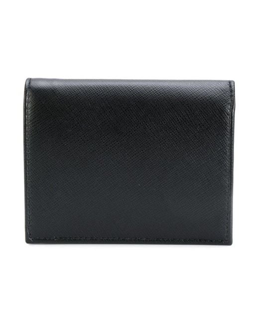 Prada Black Logo Plaque Wallet