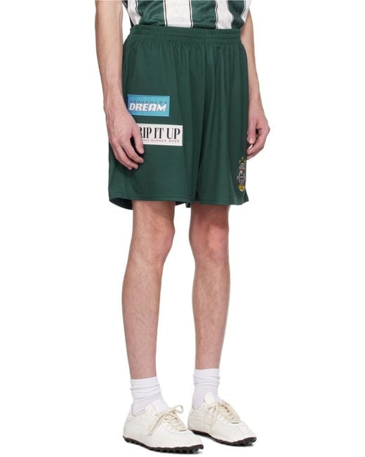 Martine Rose Green Elastic Waist Shorts for men