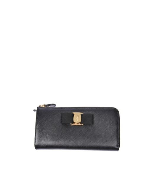 Ferragamo Blue Bow Details Logo Wallet