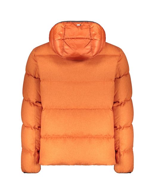 Herno Orange Hooded Quilted Down Jacket for men