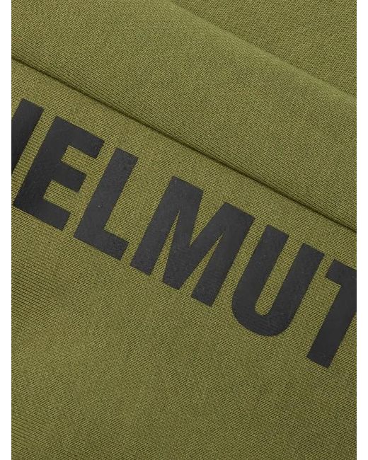 Helmut Lang Green Elasticated-Cuff Logo-Print Joggers for men