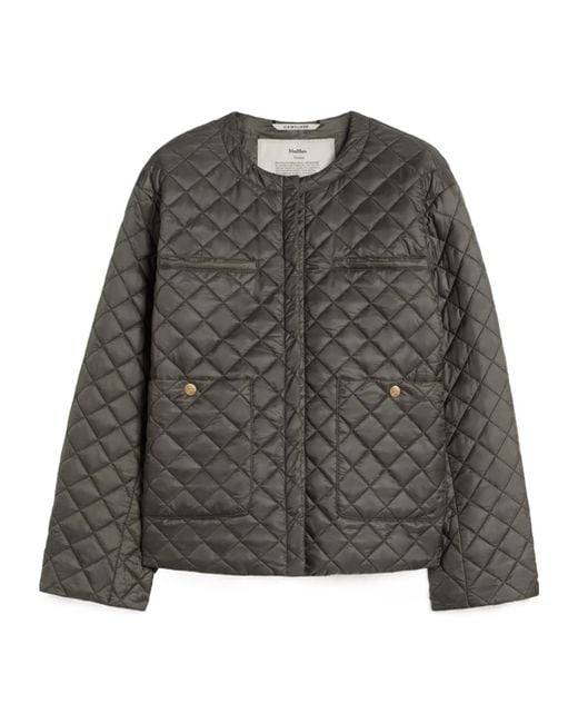 Max Mara Gray Long-Sleeved Padded Jacket