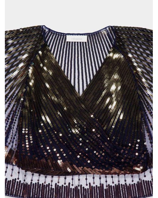 Rabanne Black Sequin Embellished Blouse