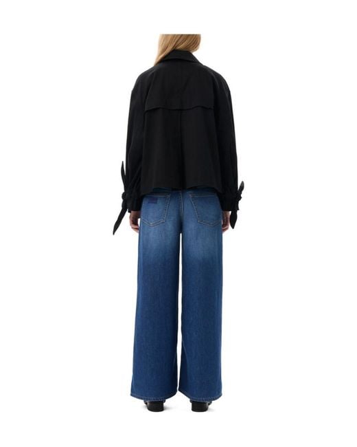Ganni Black Herringbone Buttoned Jacket