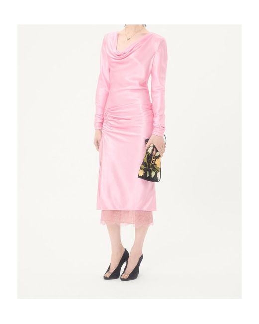 Valentino Pink Crepe Satin Midi Dress