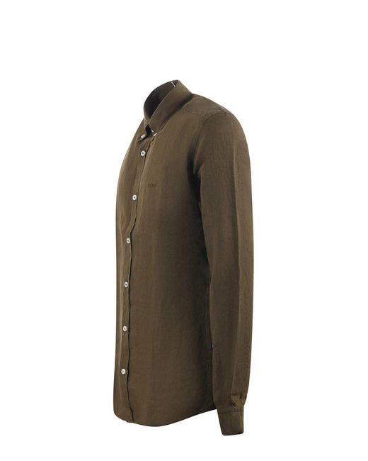 Boss Green Boss Button-Up Curved Hem Shirt for men