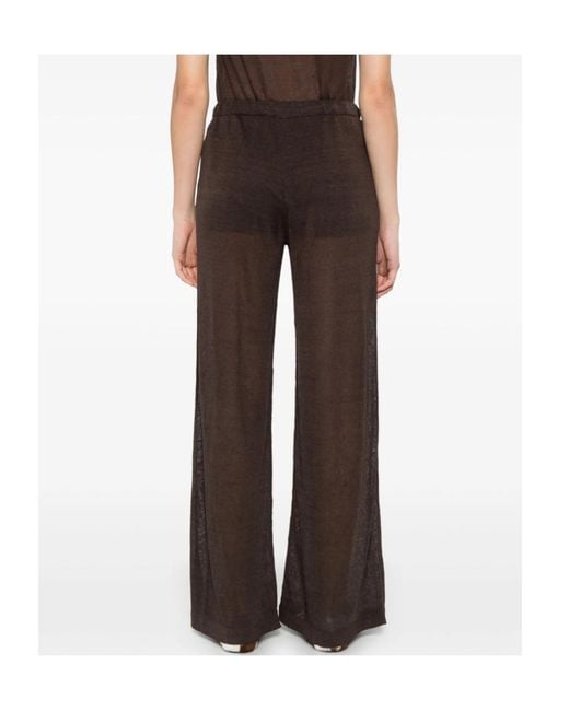 P.A.R.O.S.H. Brown Knitted Palazzo Pants