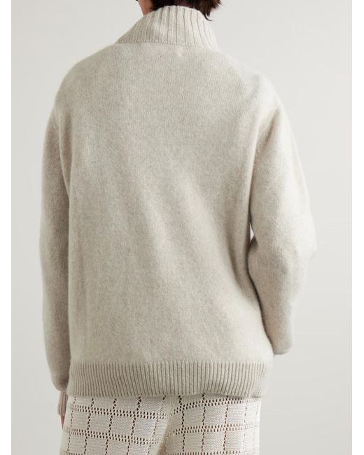 The Elder Statesman Gray Cashmere Turtleneck Sweater