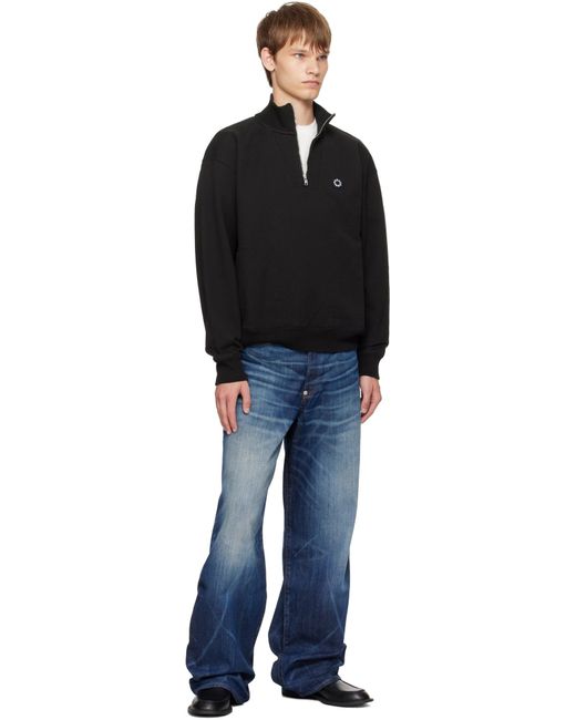 KENZO Blue Logo Patch Straight Leg Jeans for men