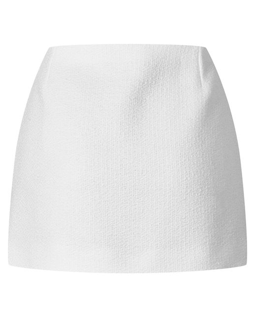 Gucci White Interlocking G Wool Blend Boucle Miniskirt