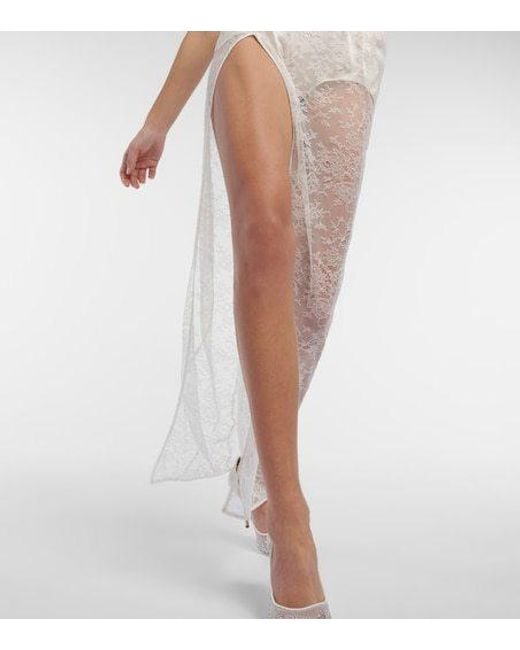 Nensi Dojaka White Bridal Cutout Lace Gown