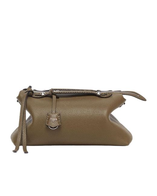Fendi Brown By The Way Selleria Large Shoulder Bag