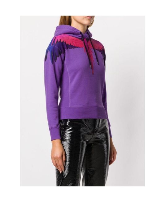 Marcelo Burlon Purple Wings Printed Hooded Sweater