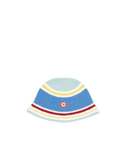 Casablanca Blue Stripe Crochet Hat for men