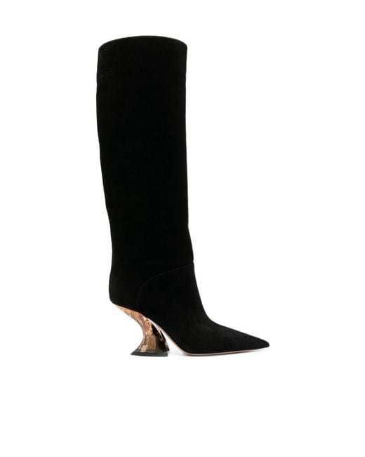 Casadei Black Elodie Pointed Toe Boots
