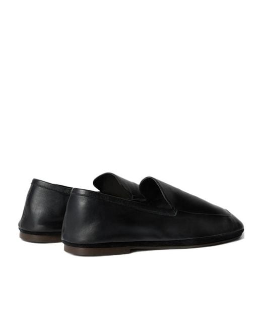 Lemaire Black Minimal Slip-On Loafers for men
