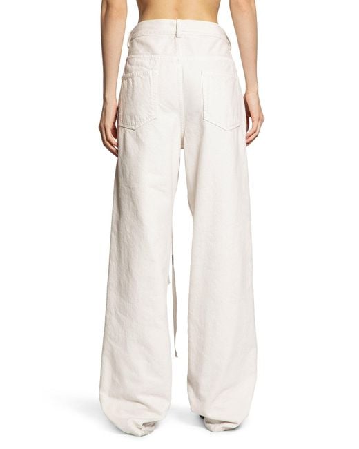 Ann Demeulemeester White Belted Jeans