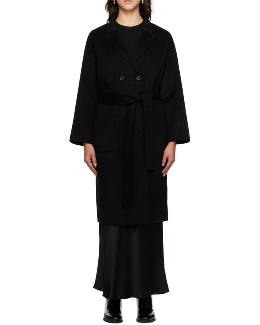 Anine Bing Black V-Neck Double-Breasted Coat