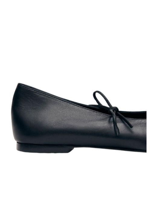 Alohas Blue Square-Toe Ballet Flats