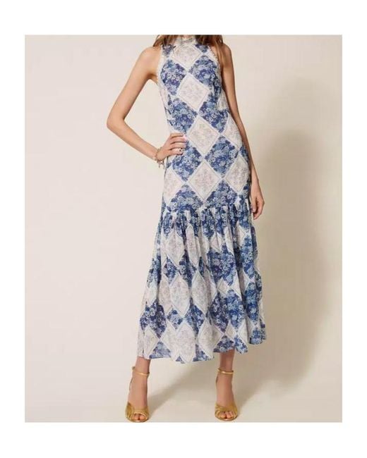 Twinset Blue Floral Print Dress