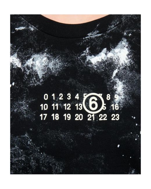MM6 by Maison Margiela Black Logo Printed T-Shirt