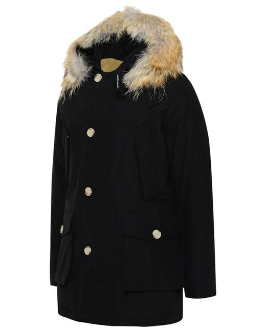 Woolrich Black Arctic Hooded Parka for men