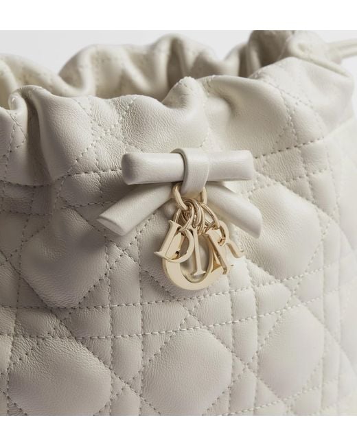 Dior White Aable Mini Bucket Bag