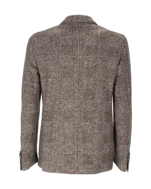 Lubiam Brown Double-Breasted Suit Jacket for men