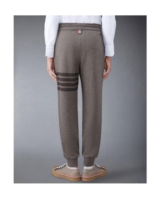 Thom Browne Black Four Bar Drawstring Joggers for men