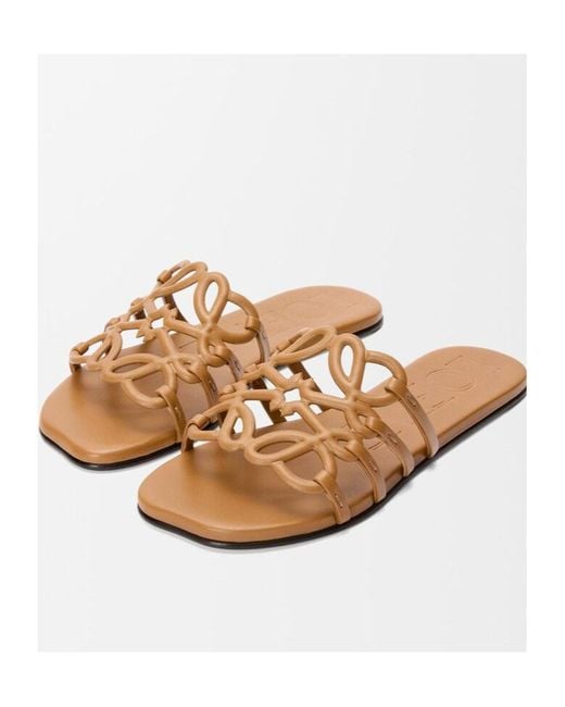 Loewe Brown Anagram Petal Slide