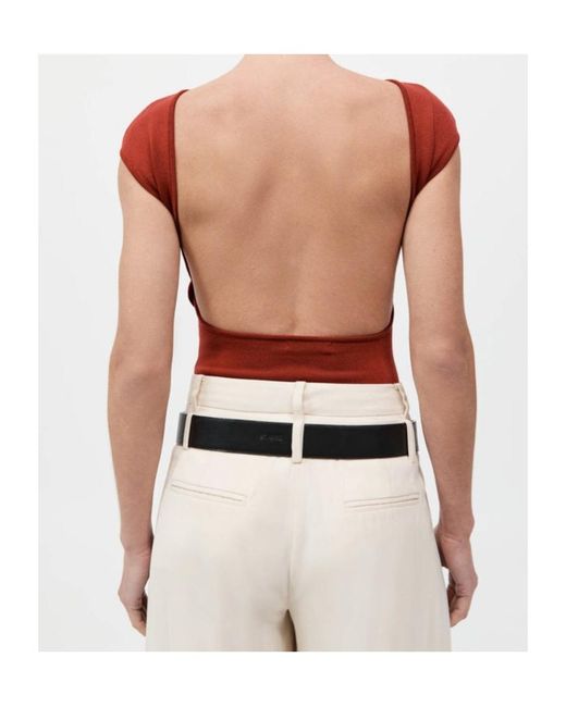 St. Agni Red Backless Knit Top