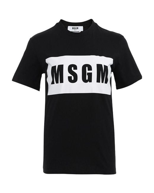 MSGM Black Logo Short-Sleeved T-Shirt