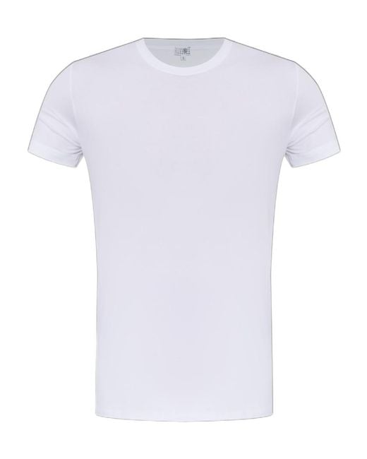 MM6 by Maison Margiela White Short-Sleeve T-Shirt for men