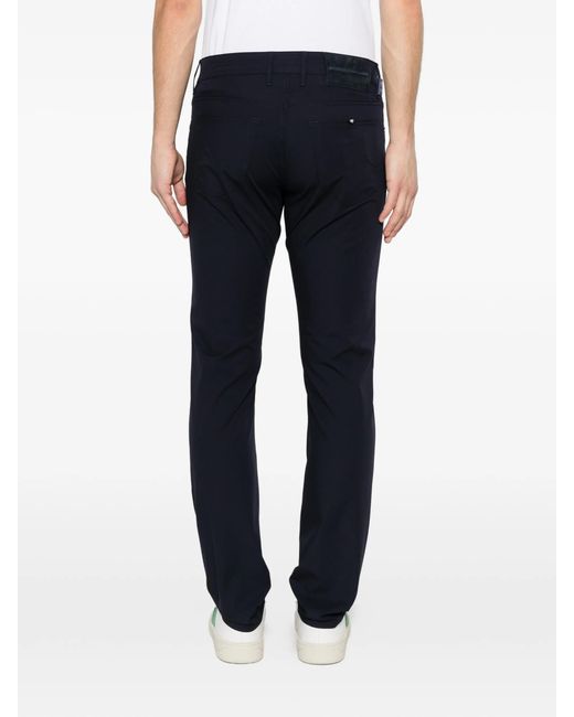 Jacob Cohen Blue Logo-Patch Straight Leg Trousers for men