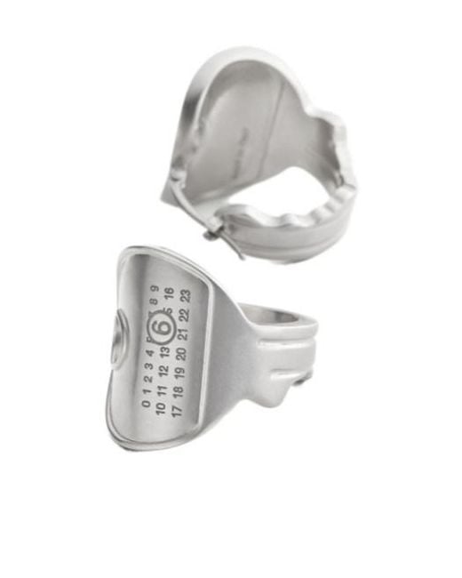 MM6 by Maison Margiela White Logo Engraved Earrings