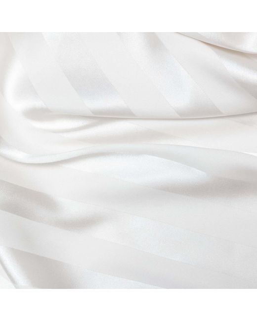 Self-Portrait White Lace-Detail Striped Maxi Dress